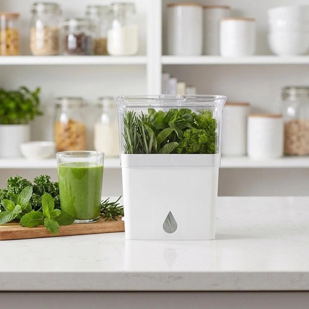 Large Capacity Vegetable Keeper Plastic Herb Lettuce Keeper  Prolongs Produce Life