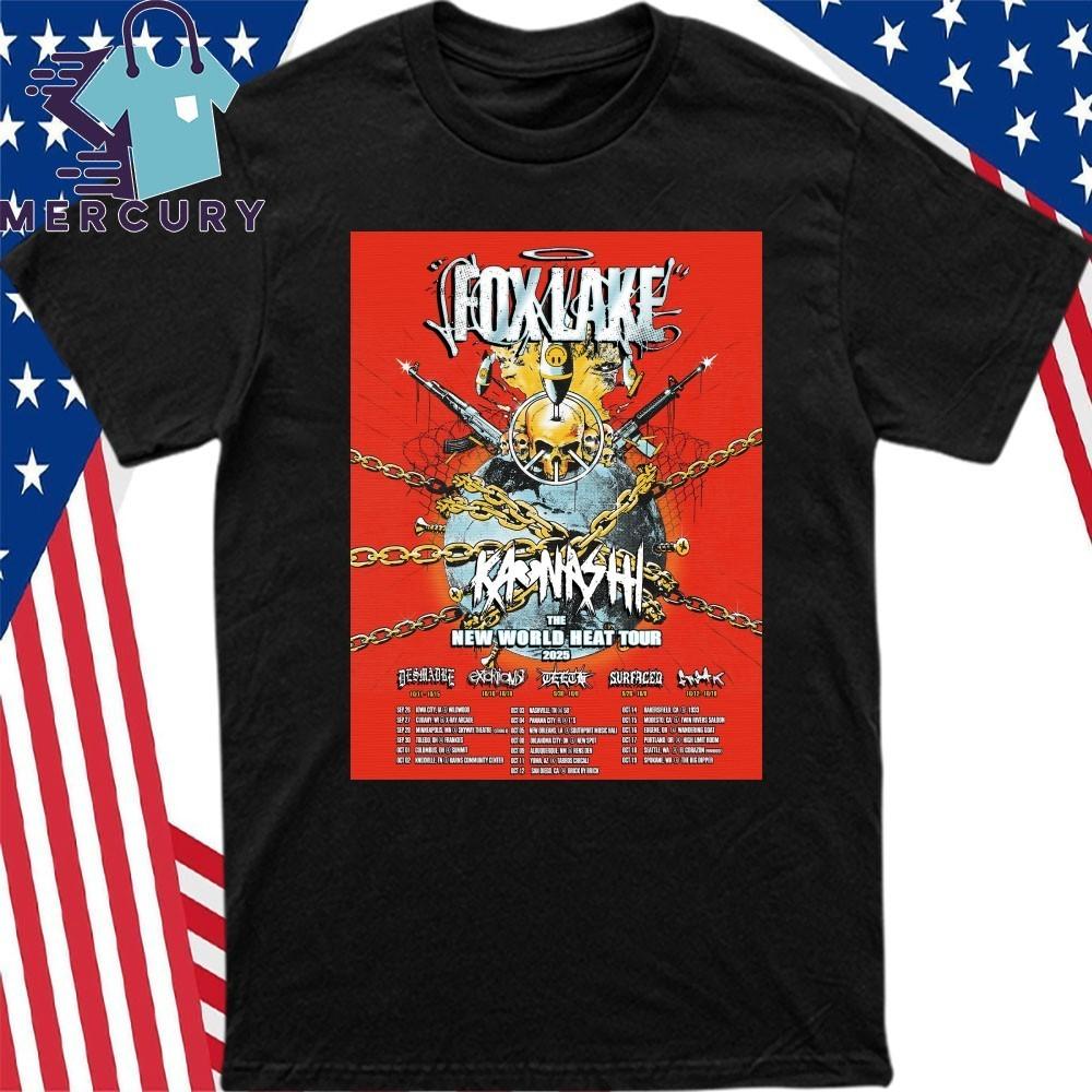 

Fox Lake New World Heat Tour 2025 Постер Футболка Унисекс Футболка S