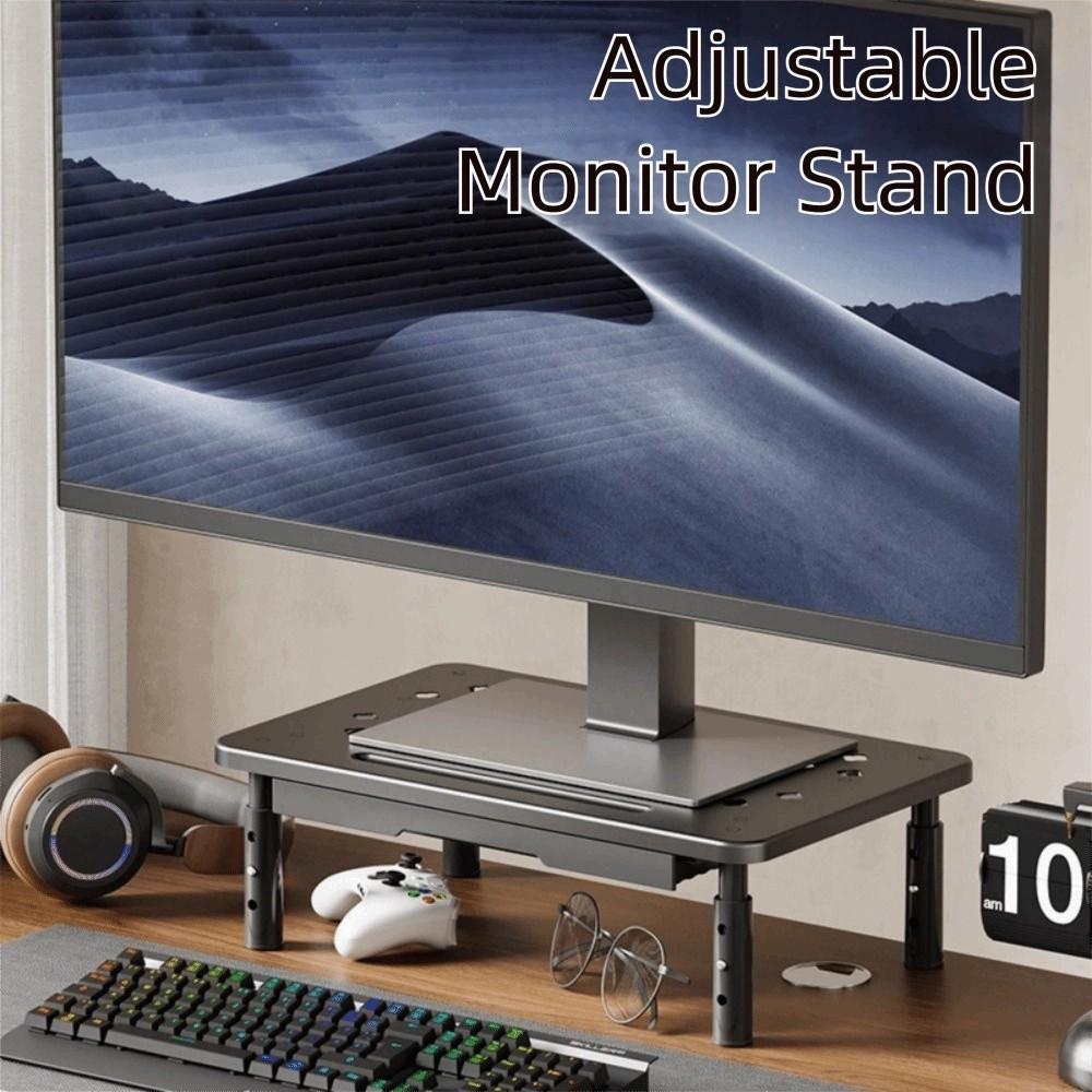 Steel Construction Computer Monitor Riser Airflow Vents Computer Monitor Holder Workplace