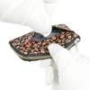 Indenya Inden Coin Purse, F Coin Purse 05, Deerskin, Black with Pink Lacquer, Clematis Pattern, 1005-51-169