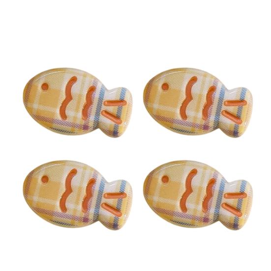 4Pcs Hairpin Cream Macaron Color Snapper Fish Shape Hair Clips Gentle Hold No