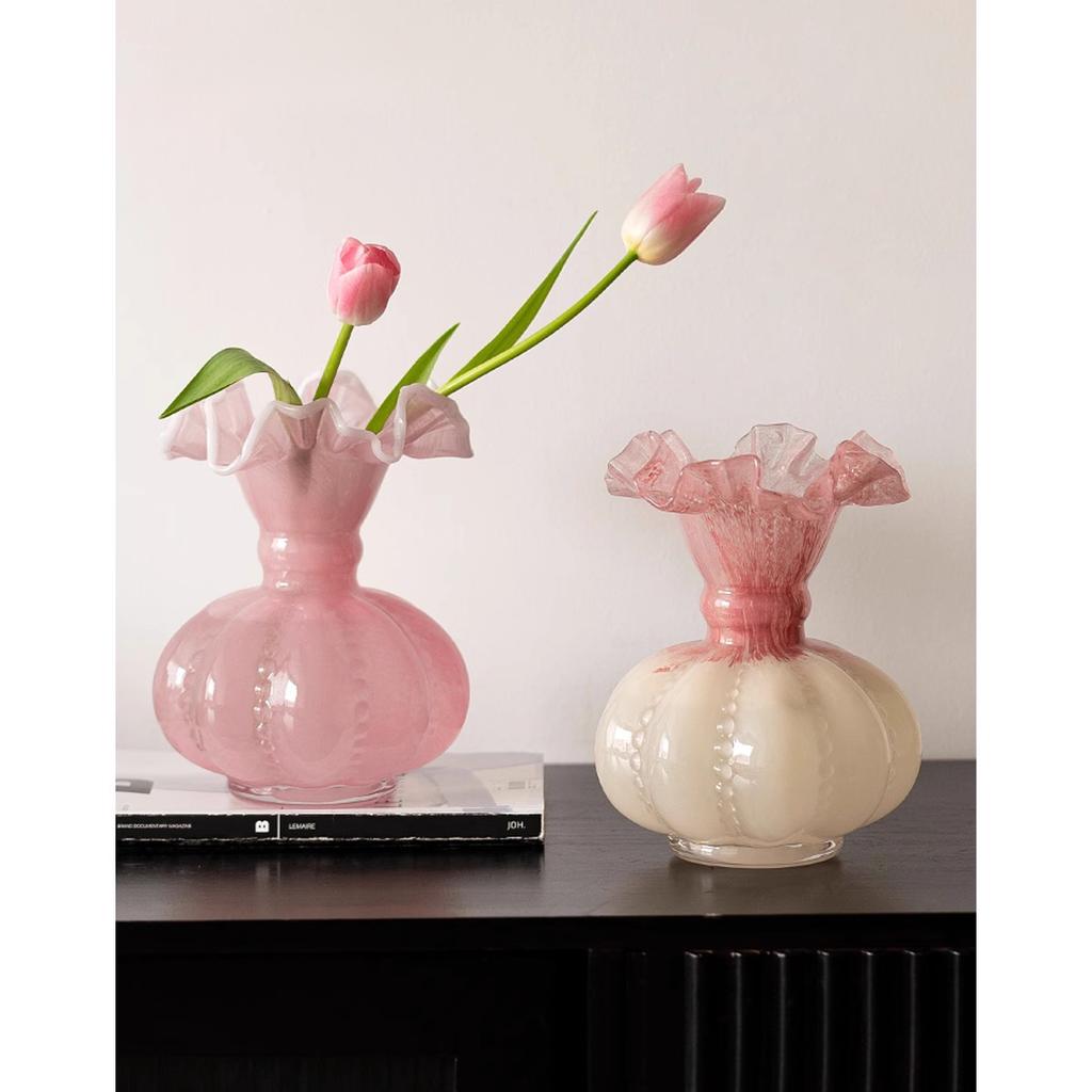 Luxuriöse Glasvase Französischer Vintage Fenton Stil für Wohnzimmer Tischplatte Blumendekor