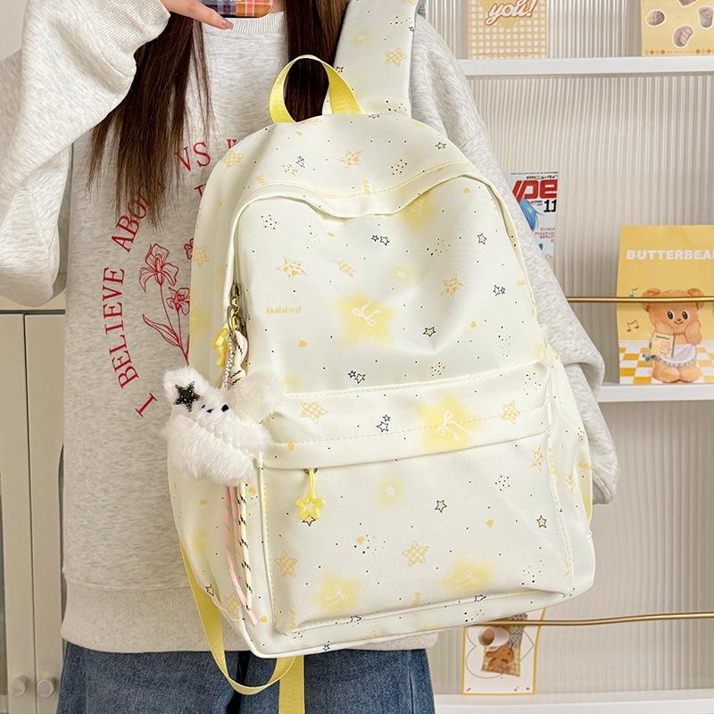 Schoolbag High-value Mori Sweet Star Printed Backpack Spring New Primary School Students Spring Outing Research Cute Little Backpack