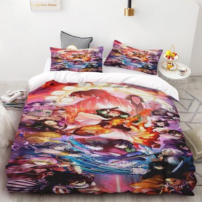 Duvet Cover Demon Slayer Kimetsu No Yaiba Kamado Nezuko Anime Polyester Bedding Set Duvet Cover Set Printed Cartoon Home Decor