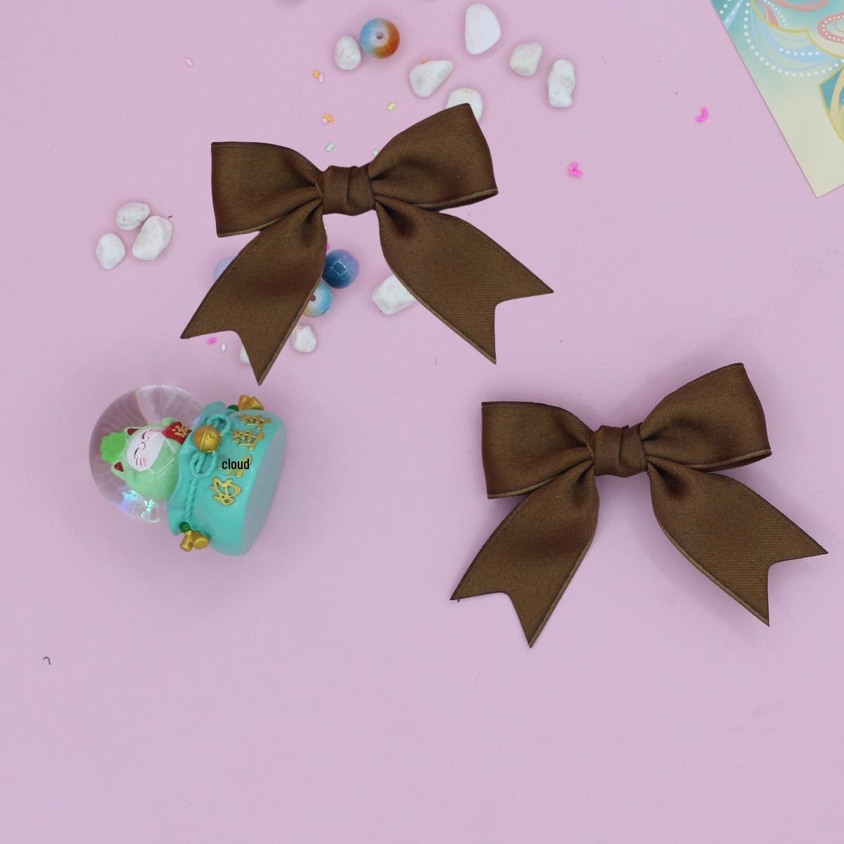 Korean Style Sweet Swallowtail Bow Hair Clip for Children коричневый