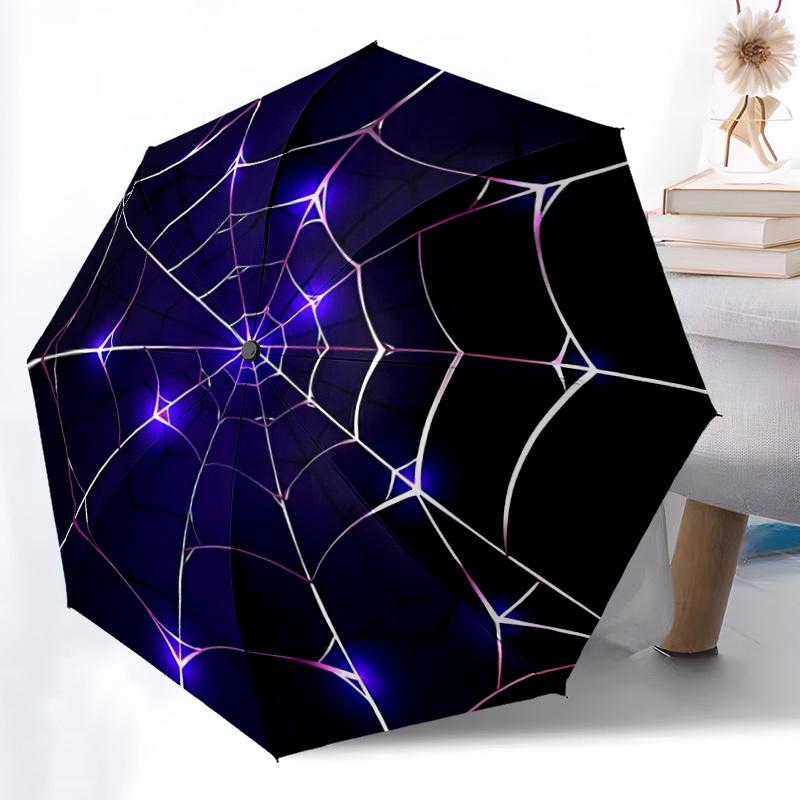 

1pc Spiderweb Automatic Umbrella | Portable Foldable 8-Rib Manual Open, Cute Birthday & Holiday Gift for Outdoor yy260107102