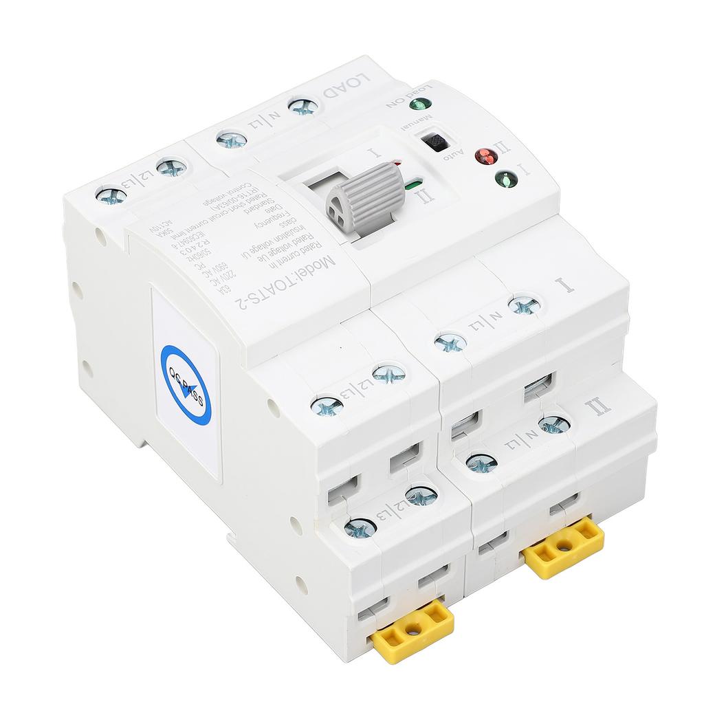 Dual Power Automatic Transfer Switch 4P 63A Emergency Generator Changeover Switch for Home 110V
