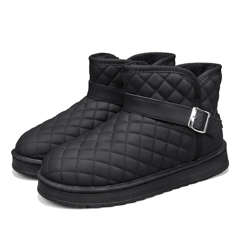 

Couple s Style Fall/Winter Snow Boots Fleece-Lined, Thickened for Warmth Waterproof Slip-Resistant Extra Large Sizes Fashionable 36