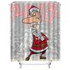 TU Weihnachtsmann Duschvorhang Weihnachten Badezimmer Dekoration Festliche Feiertage Wasserdichtes Stoff Hintergrund für Badewanne