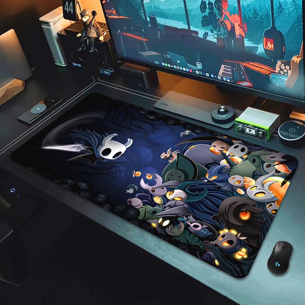 90x40cm Gamer HD Mouse Pad Anime Rubber Mausepad Hollow Knight Lock Edge Keyboard Rug Large Computer Company Office Long Deskmat