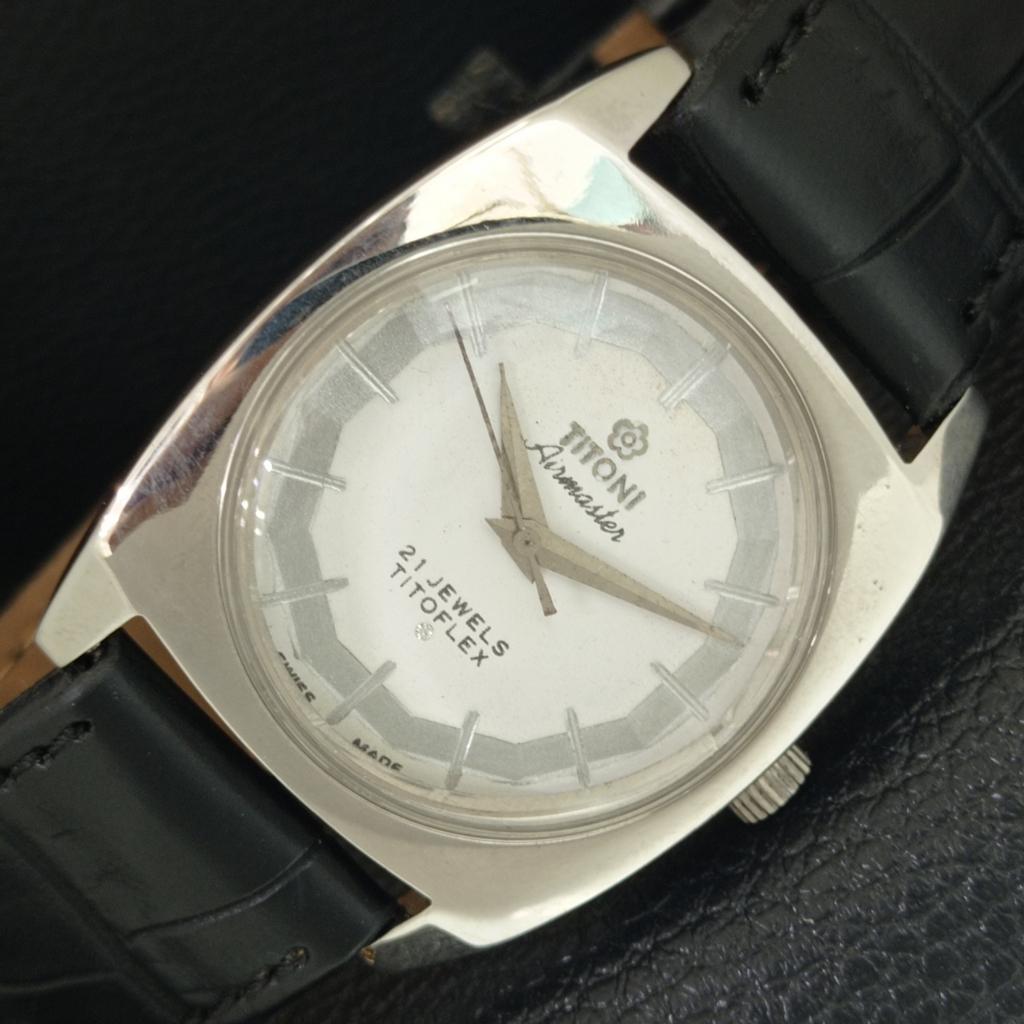 ВИНТАЖНЫЕ ШВЕЙЦАРСКИЕ МУЖСКИЕ ЧАСЫ TITONI AIRMASTER TITOFLEX С РУЧНЫМ ЗАВОДОМ a703230-1
