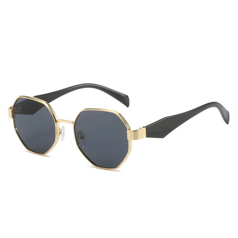 Sunglasses Punk Sunglasses Shade Premium Metal Street Shoot Fashion Korean Trend Vintage Polygon Big