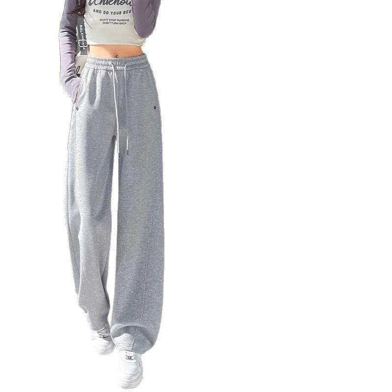 Women's 2025 High-Waisted Draping Petit Banana Sweatpants - Casual Straight Leg