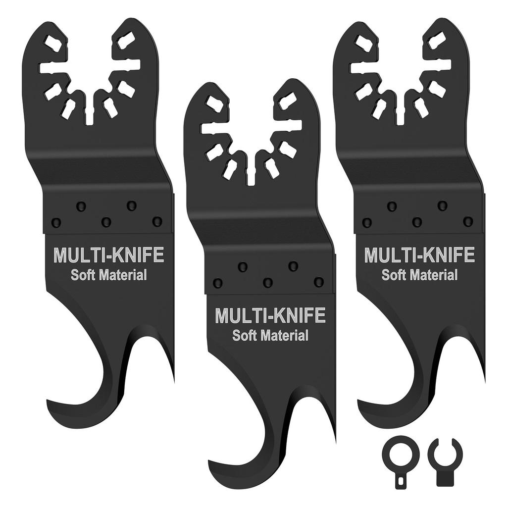 3/4Pc Oscillating Multi tool Hook Knife Blade Multitool Saw Blades Universal Oscillating Saw Hook Blade for Soft Material Carpet