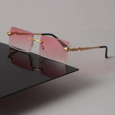 Retro Quadratische Sonnenbrille Damen Herren Luxusmarke Designer Spiegel Sonnenbrille Weiblich Männlich Randlos