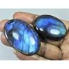 42-47 MM Natural Labradorite Multi Oval Cabochon Loose Gemstone 2 Pcs Lot D-207