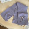 Luochi Knitting Bow Tie Scarf: Women's Winter Warm, Windproof Wool Neck Warmer