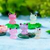 Resin Mini Color Frogs Figurines Little Small Miniature Plastic Tiny Frog Bulk To Hide For Garden Leap Year Decoration