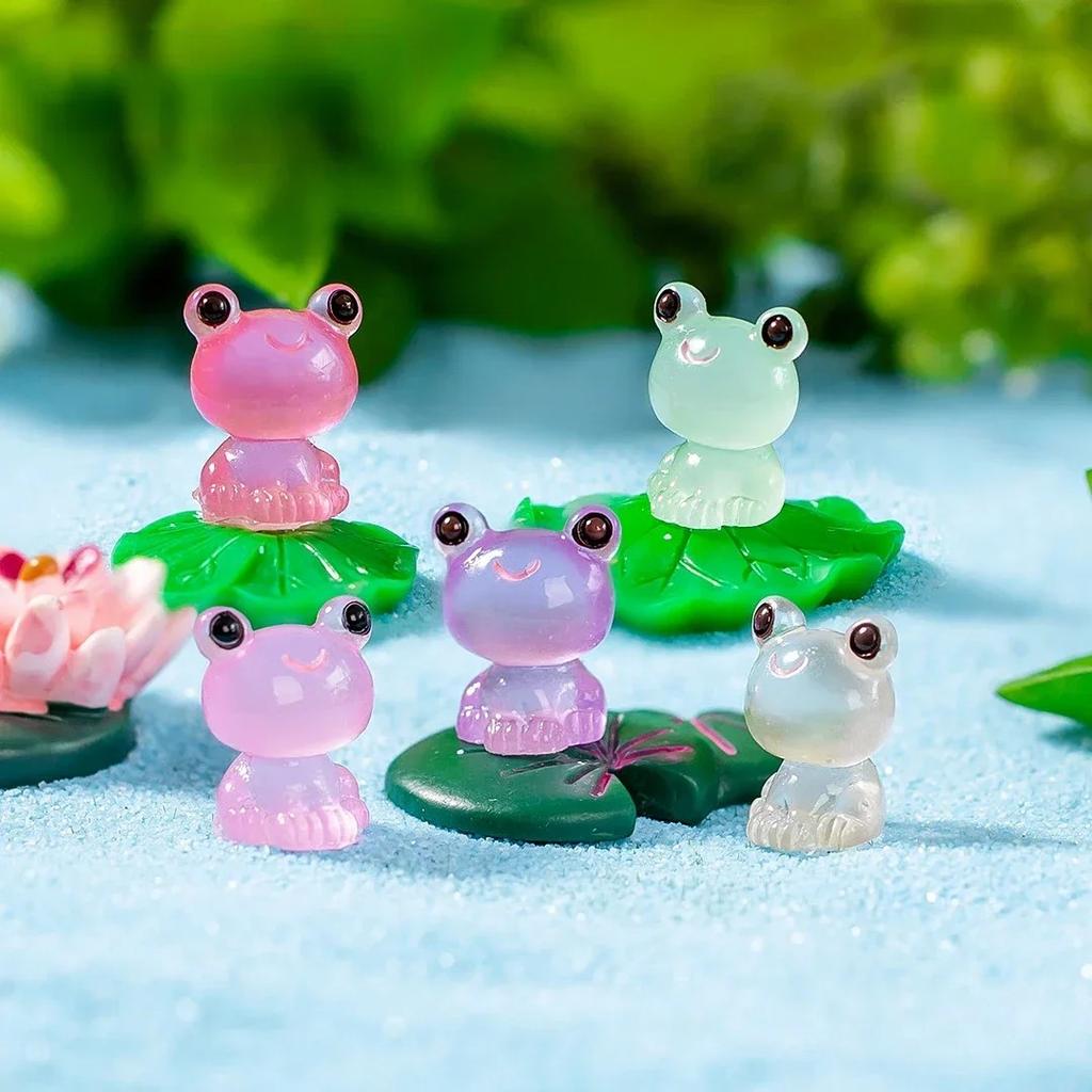 Resin Mini Color Frogs Figurines Little Small Miniature Plastic Tiny Frog Bulk To Hide For Garden Leap Year Decoration