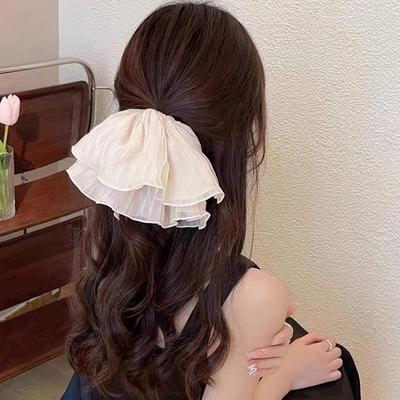 Koreanische Spitze Plissierte Scrunchies Französisches Temperament Süß Großes Elastisches Haarband Pferdeschwanzhalter Haargummi Haarschmuck