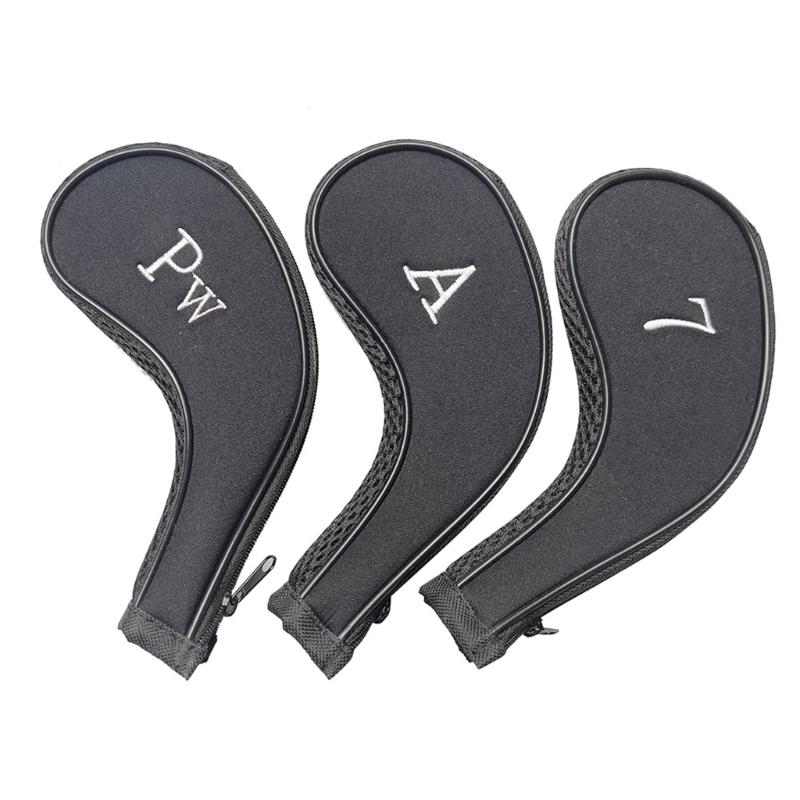 10Pcs Mesh Fabric Golf Head Cover Golfs Club Head Golf Wedges Cover with Number