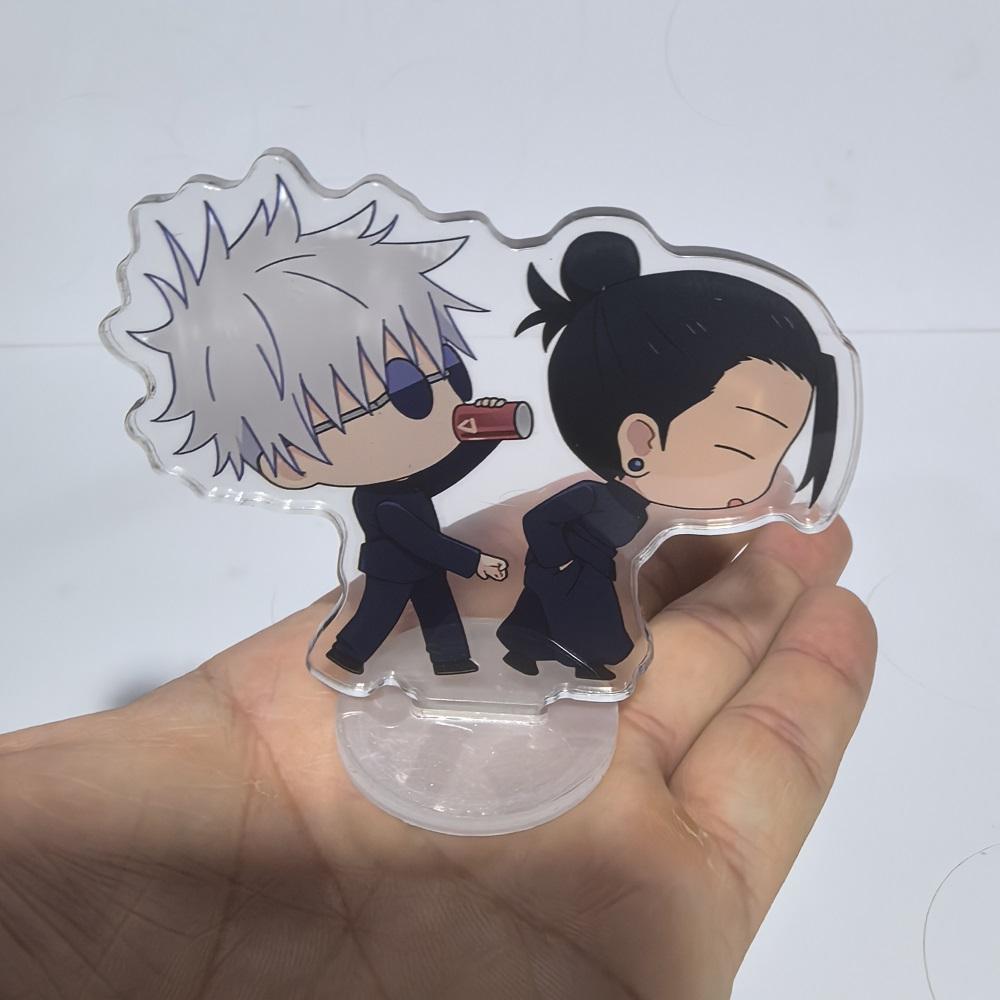 8cm Jujutsu Kaisen Anime Peripherals Satoru Gojo Nanami Kento Mini Stand Acrylic Ornaments Model Collections Dolls Figure Gifts