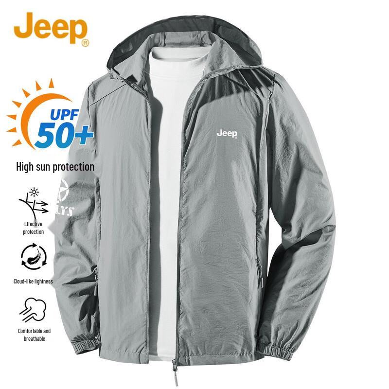 JEEP Men's Summer UV Protection Hooded Outdoor Jacket