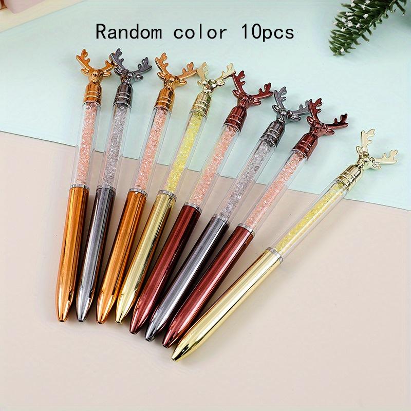

Возвращение в школу, 10 шт., 0,7 мм, креативные канцелярские принадлежности, имитация кристалла, шариковая ручка в виде рогов оленя, цветная синяя шариковая ручка Random color 10pcs