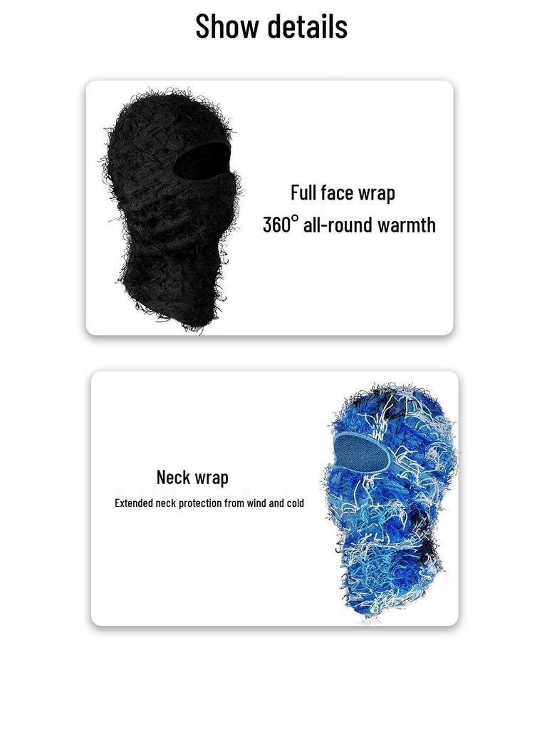 Single-Hole Knitted Prank Mask: Acrylic Yarn Balaclava for Outdoor Warmth