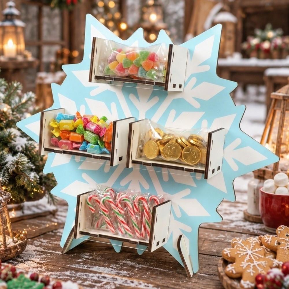 Xmas Tree Christmas Candy Display Rack Santa Claus Desktop Ornament Cute Storage Rack  Gift