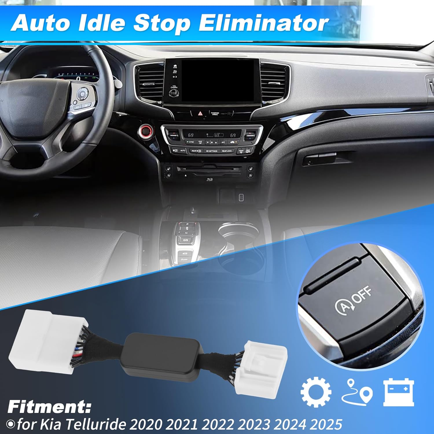 

Auto Start Stop Eliminator for Kia Telluride 2020 2021 2022 2023 2024 2025 Auto Idle Stop Disabler Module Disable Engine A-Off System