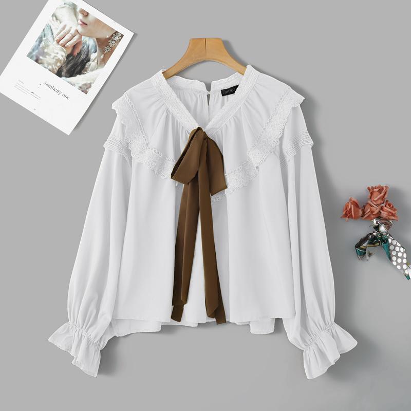 

ZANZEA Женская блузка с круглым вырезом и длинным рукавом, свободная, повседневная, в стиле пэчворк S