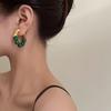 1 Pair Vintage Turquoise Earrings Stylish Retro Design Hypoallergenic Copper Sensitive Ear Friendly Earrings