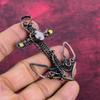 Faceted Pink Chalcedony Pendant Natural Gemstone Pendant Copper Wire Wrapped Anchor Pendant
