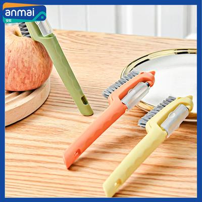 Anmai Multi-functional Peeler Clean Brush 2 In 1 Fruit Vegetable Peeling Sharp Food Grade PP Kitchen Tools Accessories