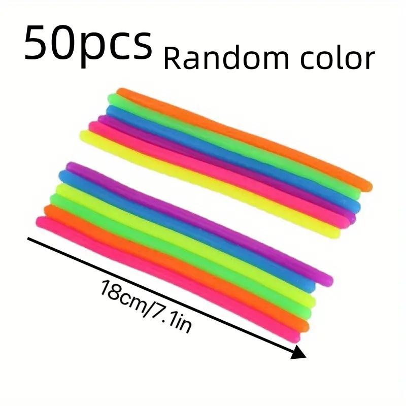 50/10pcs Rubber Elastic Rope Toy Colorful Funny Stress Relief Soft Squeeze Toy For Adult Release Stress Home Decor Party Favor