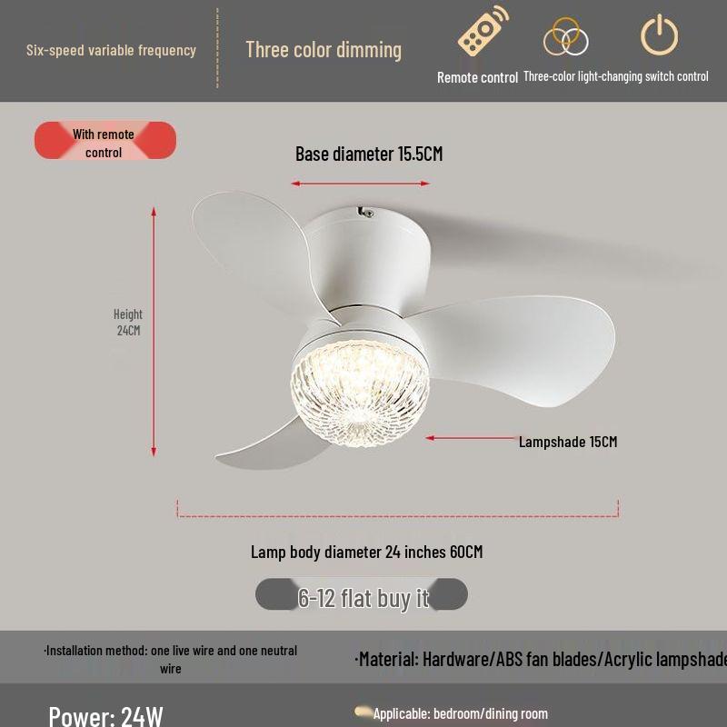 Walnut Chinese Style Ceiling Fan Light – Silent, Full Spectrum for Living Room and Bedroom
