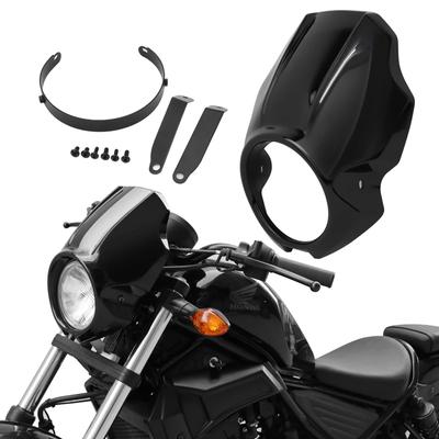 Motorcycle Headlight Fairing Cover For Honda Rebel CMX 300 500 2017-2025 Front Fork Mount Kits Head Light Mask Black