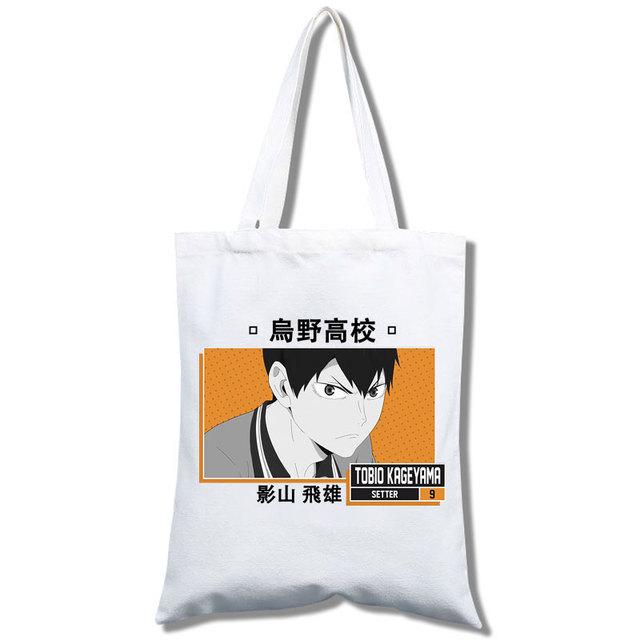Tee Haikyu Manga Nishinoya Yuu Oikawa Tooru Cartoon Druck Grafik Einkaufstaschen Mädchen Mode Casual Paket Einkaufstasche