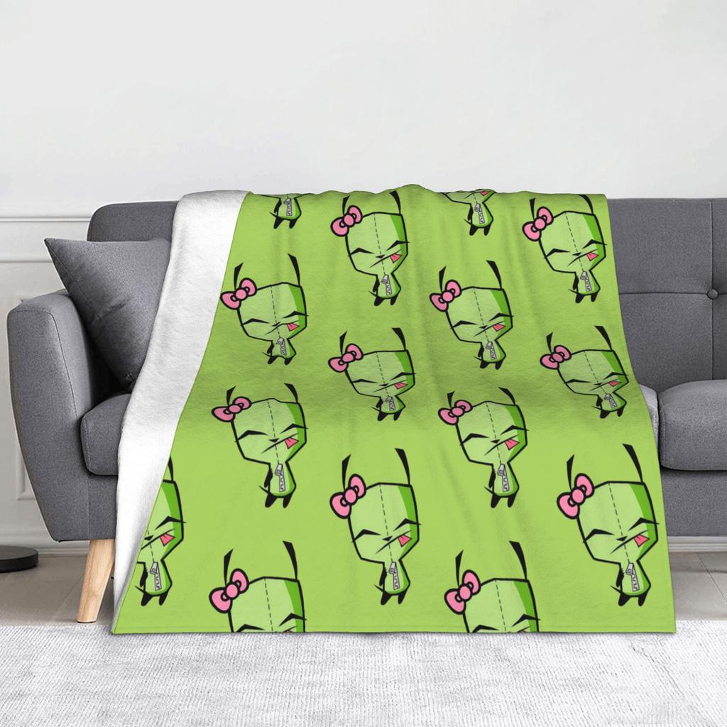 Invader Zim Gir Cartoon Wool Blankets  Awesome Throw Blanket for Home 150*125cm Rug Piece