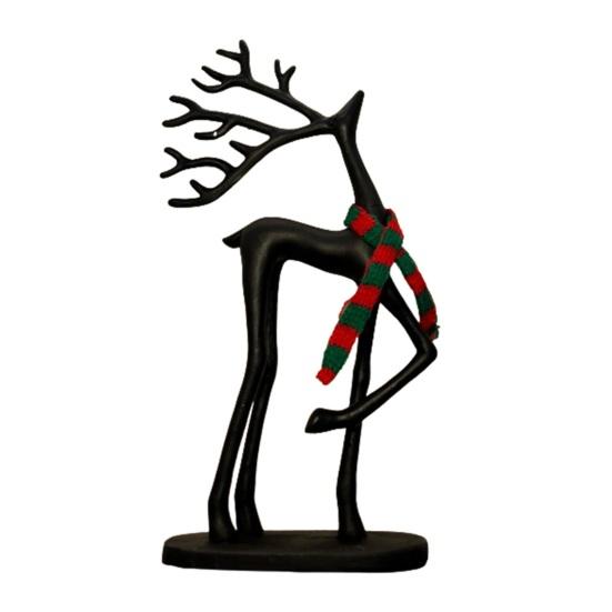 1/2 יחידות פסל אייל חג המולד עם צעיף פסלון צללית אייל מינימליסטי פיסול צבי קישוט קישוט שולחני לבית למשרד