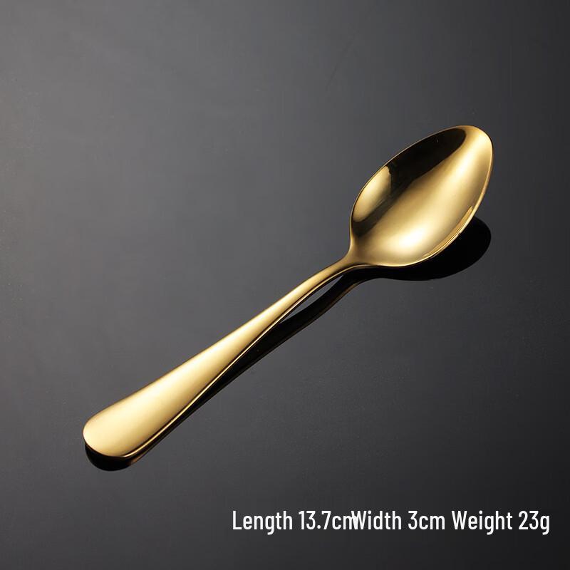 Qianxing Gold Plated 304 Stainless Steel Dessert Spoons, 10-Pack