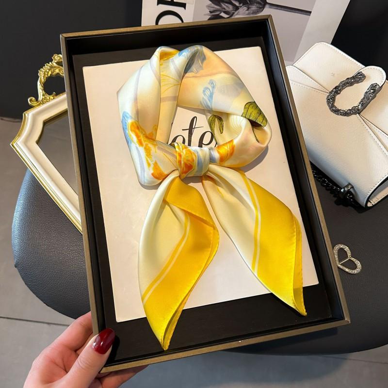 70cm Square Silk-Like Scarf Women Lightweight Fashion Accessory Office Chic Neck Wrap Stylish Print Design