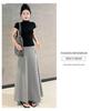 Women's Slim-Fit Knitted Midi Skirt, 2025 Autumn/Winter Collection: Gentle Temperament, High-End A-Line Pencil Fishtail Design.