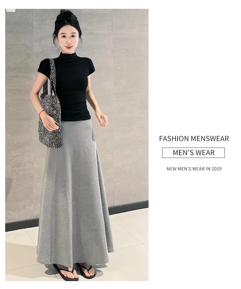 Women's Slim-Fit Knitted Midi Skirt, 2025 Autumn/Winter Collection: Gentle Temperament, High-End A-Line Pencil Fishtail Design.