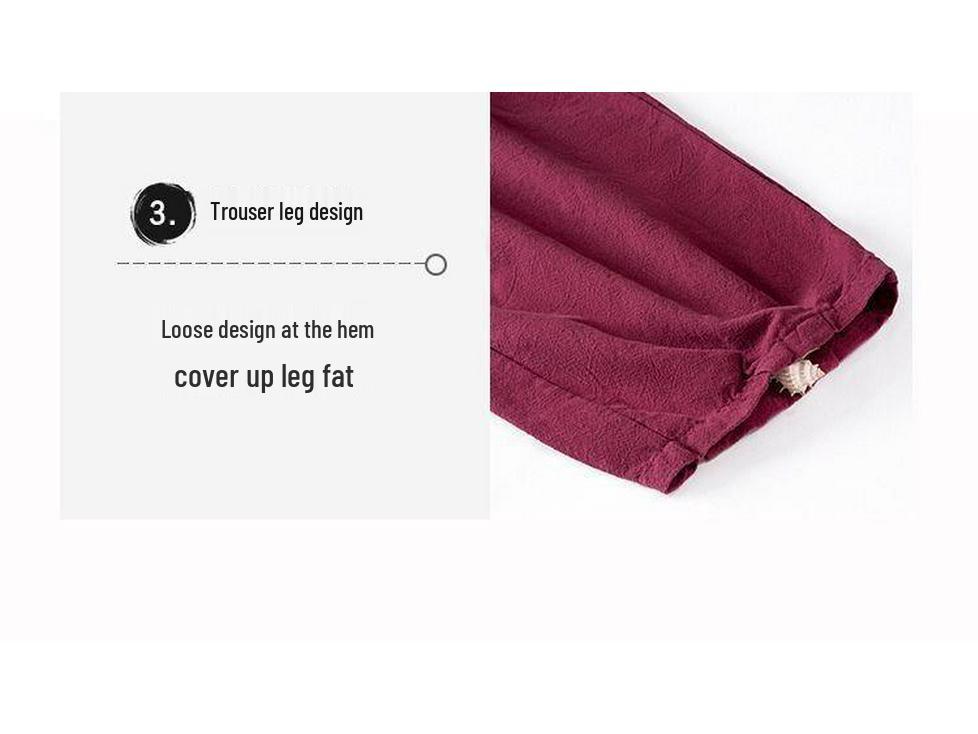 Women's High Waist Cotton Linen Lantern Pants - Spring/Autumn Loose Harem Style