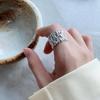 18K Gold Plated Woven Chain Ring, Stainless Steel Wide Band Statement Ring, Fashion Jewelry for Women