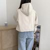 Autumn Vintage Korean Hooded Zipper Casual Solid Color Long Sleeve Jacket for Women