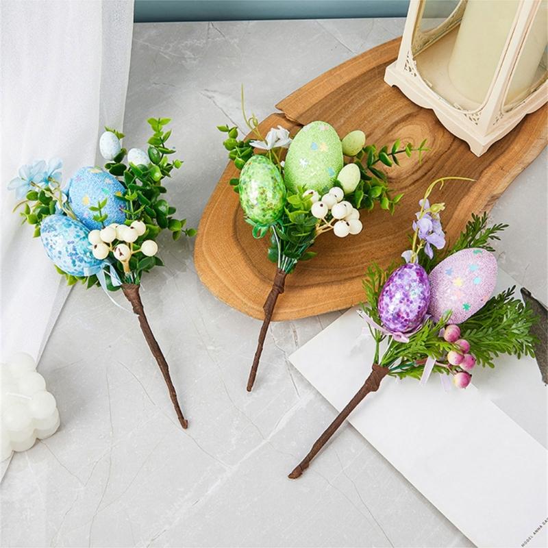 Sophisticated Easters Foam Eggs Bouquet Decoration Bright Color Suitable for Holiday Atmosphere Home Party Display