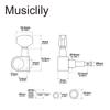 Musiclily Pro R15J Guitar Gear Square for Squier Electric Nickel Coating 6-in-line Left-Handed Tuners, 151 Ratio, Button, Strat/Tele Guitars,